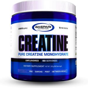 Gaspari Nutrition Pure Creatine Monohydrate, 5g of Pure Creatine, Boost Muscle and Size (Unflavored, 60 Servings)