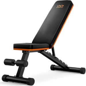 Lusper Weight Bench for Home Gym, Adjustable and Foldable 700LB Weight Bench, Multi-Purpose Workout Bench for Bench Press Sit up Incline Flat Decline