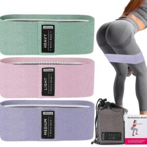 3 Levels Booty Bands Set, Resistance Bands for Working Out, Exercise Bands for Women Legs and Butt, Stretch Bands for Pilates, Yoga Starter Set