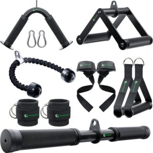 QPARVERS Cable Machine Attachment LAT Pulldown Attachments Cable Machine Accessories for Home Gym